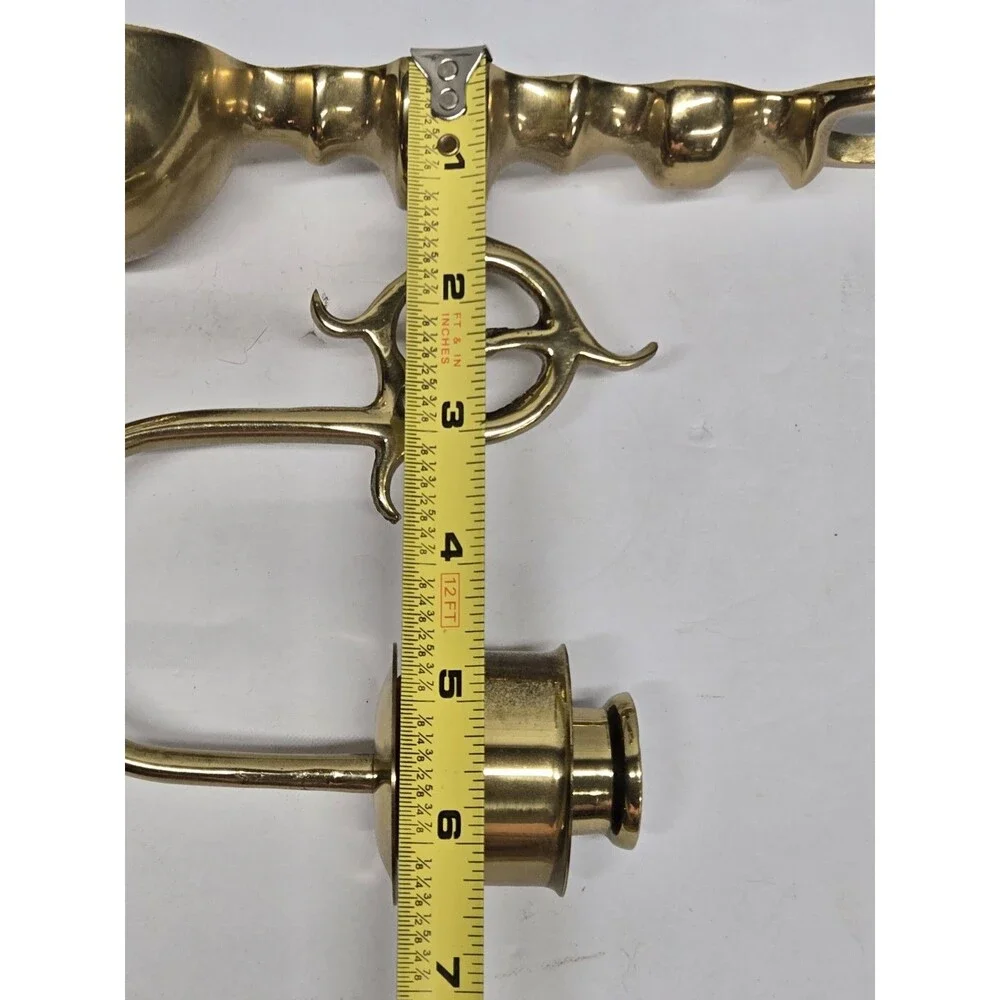 Set of Solid Brass Georgian Style Wall Sconce Set - a Pair Vintage